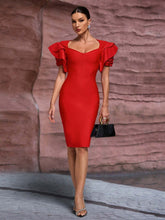 Women's Elegant 3D Floral Sleeve Party Bandage Dress